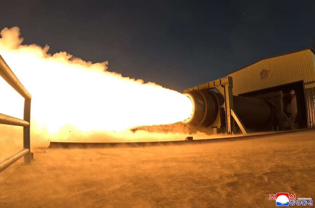 Kim Jong Un Observes North Korea's Missile Engine Test